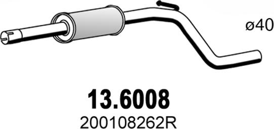 ASSO 13.6008 - Середній глушник вихлопних газів autozip.com.ua