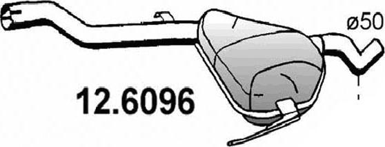 ASSO 12.6096 - Середній глушник вихлопних газів autozip.com.ua