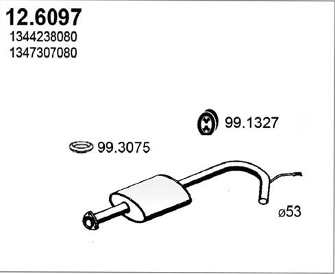 ASSO 12.6097 - Середній глушник вихлопних газів autozip.com.ua
