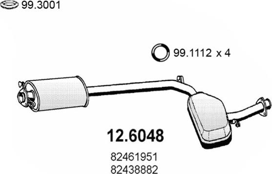 ASSO 12.6048 - Середній глушник вихлопних газів autozip.com.ua