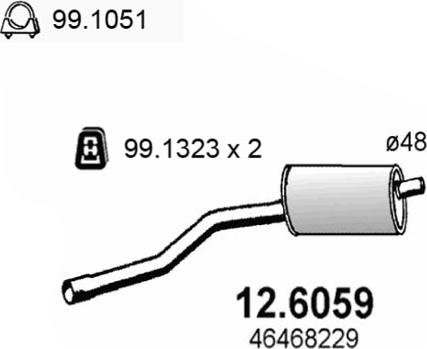 ASSO 12.6059 - Середній глушник вихлопних газів autozip.com.ua