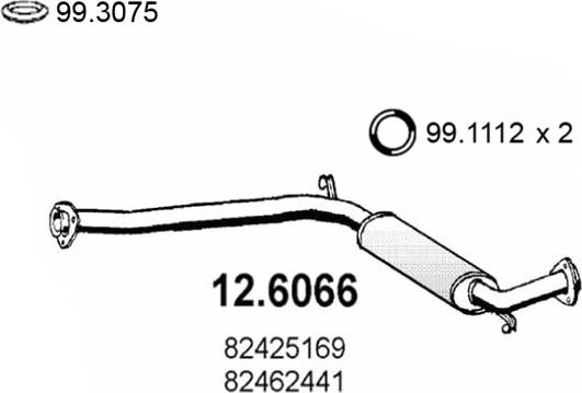 ASSO 12.6066 - Середній глушник вихлопних газів autozip.com.ua