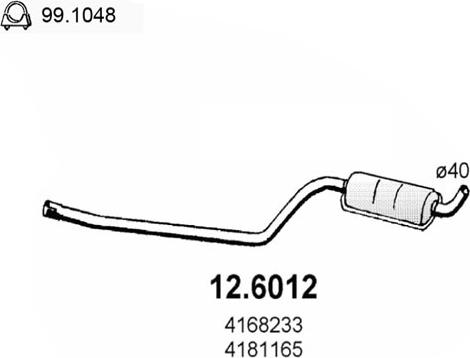 ASSO 12.6012 - Середній глушник вихлопних газів autozip.com.ua