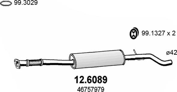ASSO 12.6089 - Середній глушник вихлопних газів autozip.com.ua