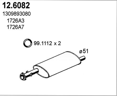 ASSO 12.6082 - Середній глушник вихлопних газів autozip.com.ua