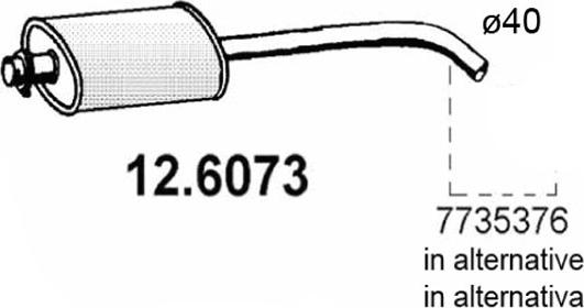 ASSO 12.6073 - Середній глушник вихлопних газів autozip.com.ua