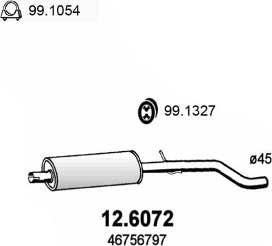 ASSO 12.6072 - Середній глушник вихлопних газів autozip.com.ua