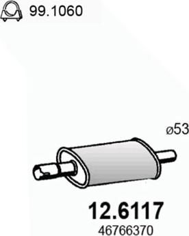 ASSO 12.6117 - Середній глушник вихлопних газів autozip.com.ua
