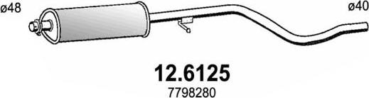 ASSO 12.6125 - Середній глушник вихлопних газів autozip.com.ua