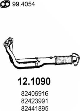 ASSO 12.1090 - Труба вихлопного газу autozip.com.ua