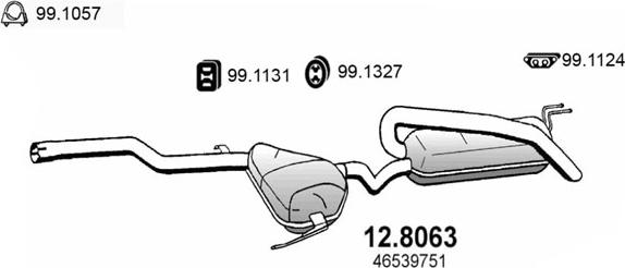 ASSO 12.8063 - Середній / кінцевий глушник ОГ autozip.com.ua