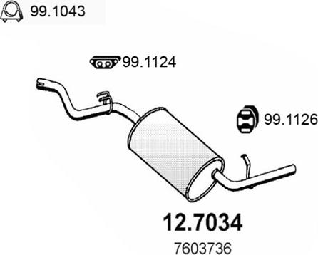 ASSO 12.7034 - Глушник вихлопних газів кінцевий autozip.com.ua