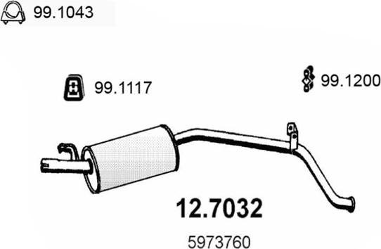 ASSO 12.7032 - Глушник вихлопних газів кінцевий autozip.com.ua