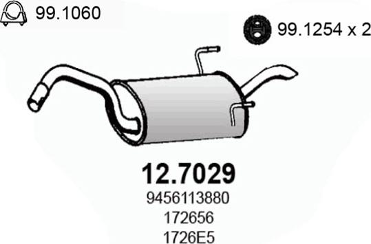 ASSO 12.7029 - Глушник вихлопних газів кінцевий autozip.com.ua