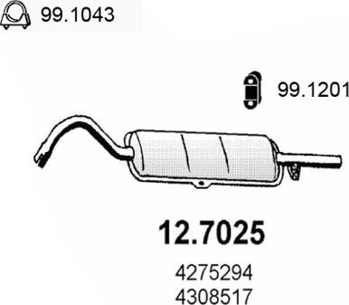 ASSO 12.7025 - Глушник вихлопних газів кінцевий autozip.com.ua