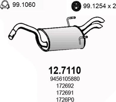 ASSO 12.7110 - Глушник вихлопних газів кінцевий autozip.com.ua