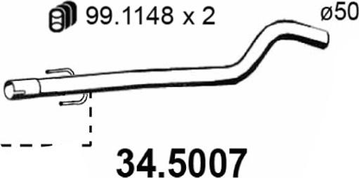 ASSO 34.5007 - Труба вихлопного газу autozip.com.ua