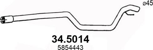 ASSO 34.5014 - Труба вихлопного газу autozip.com.ua