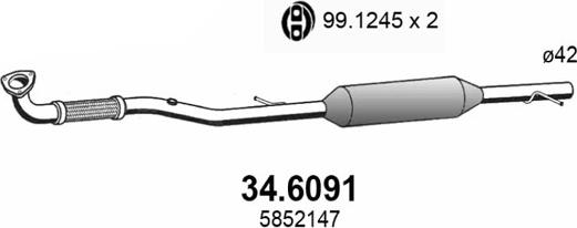 ASSO 34.6091 - Середній глушник вихлопних газів autozip.com.ua