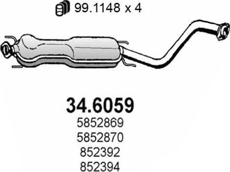 ASSO 34.6059 - Середній глушник вихлопних газів autozip.com.ua