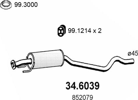 ASSO 34.6039 - Середній глушник вихлопних газів autozip.com.ua