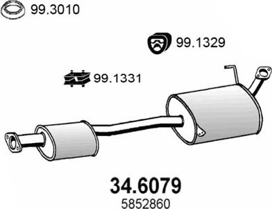 ASSO 34.6079 - Середній глушник вихлопних газів autozip.com.ua