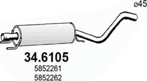 ASSO 34.6105 - Середній глушник вихлопних газів autozip.com.ua