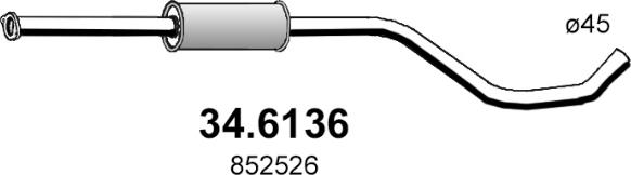 ASSO 34.6136 - Середній глушник вихлопних газів autozip.com.ua