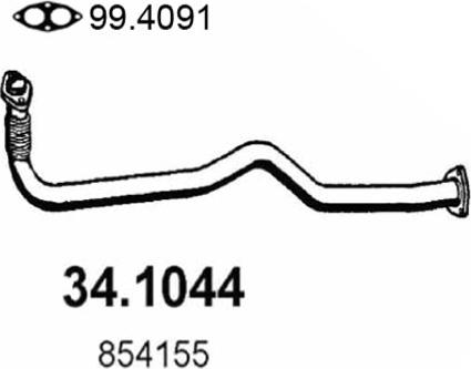 ASSO 34.1044 - Труба вихлопного газу autozip.com.ua