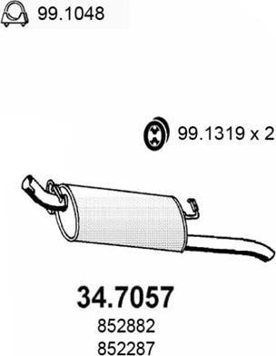 ASSO 34.7057 - Глушник вихлопних газів кінцевий autozip.com.ua