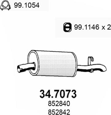 ASSO 34.7073 - Глушник вихлопних газів кінцевий autozip.com.ua