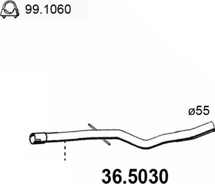 ASSO 36.5030 - Труба вихлопного газу autozip.com.ua