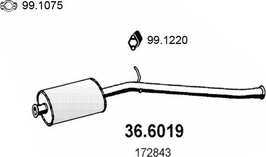 ASSO 36.6019 - Середній глушник вихлопних газів autozip.com.ua