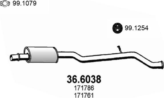 ASSO 36.6038 - Середній глушник вихлопних газів autozip.com.ua