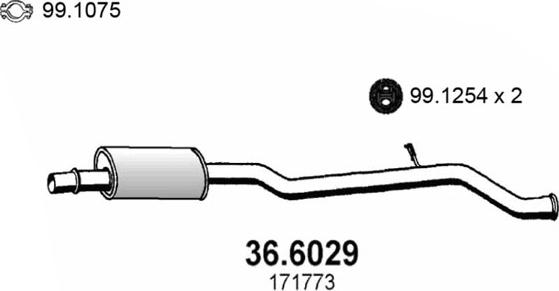 ASSO 36.6029 - Середній глушник вихлопних газів autozip.com.ua