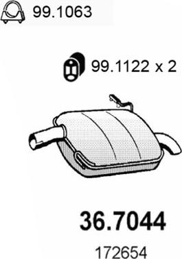 ASSO 36.7044 - Глушник вихлопних газів кінцевий autozip.com.ua