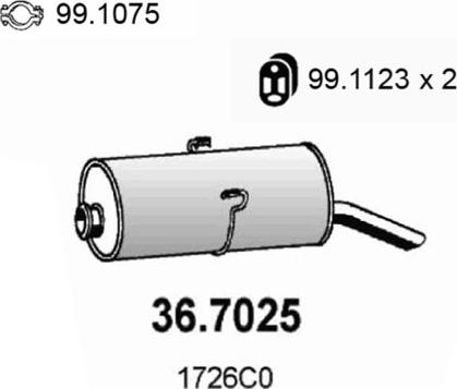 ASSO 36.7025 - Глушник вихлопних газів кінцевий autozip.com.ua
