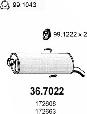 ASSO 36.7022 - Глушник вихлопних газів кінцевий autozip.com.ua