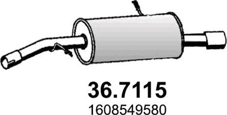 ASSO 36.7115 - Глушник вихлопних газів кінцевий autozip.com.ua
