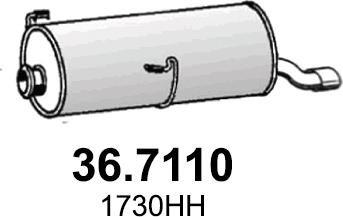 ASSO 36.7110 - Глушник вихлопних газів кінцевий autozip.com.ua