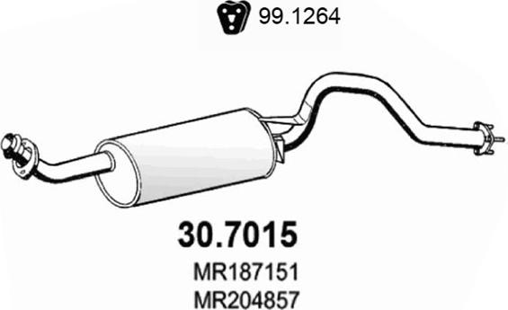 ASSO 30.7015 - Глушник вихлопних газів кінцевий autozip.com.ua