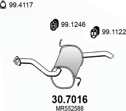 ASSO 30.7016 - Глушник вихлопних газів кінцевий autozip.com.ua