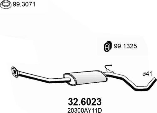 ASSO 32.6023 - Середній глушник вихлопних газів autozip.com.ua