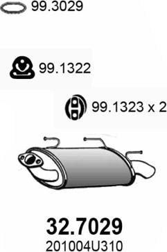 ASSO 32.7029 - Глушник вихлопних газів кінцевий autozip.com.ua