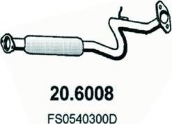 ASSO 20.6008 - Середній глушник вихлопних газів autozip.com.ua