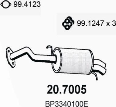 ASSO 20.7005 - Глушник вихлопних газів кінцевий autozip.com.ua