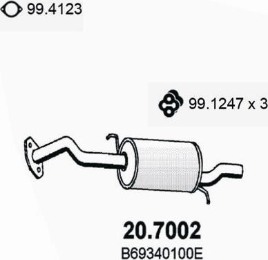 ASSO 20.7002 - Глушник вихлопних газів кінцевий autozip.com.ua