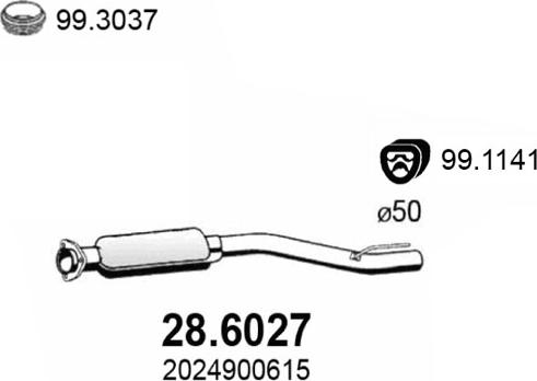 ASSO 28.6027 - Середній глушник вихлопних газів autozip.com.ua