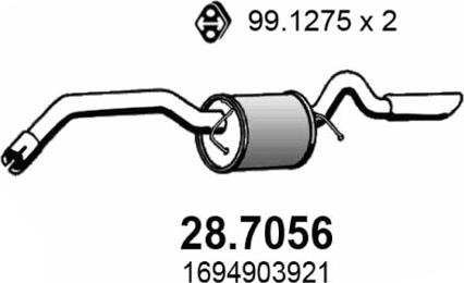 ASSO 28.7056 - Глушник вихлопних газів кінцевий autozip.com.ua