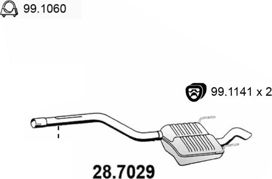 ASSO 28.7029 - Глушник вихлопних газів кінцевий autozip.com.ua